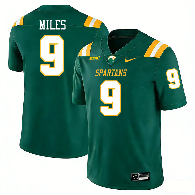 Norfolk State Spartans #9 Terique Miles College Football Jerseys,Uniforms Stitched-Green